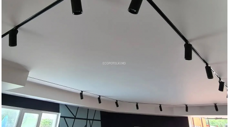 Тканевый потолок в гараже, Молдова — EcoPotolki